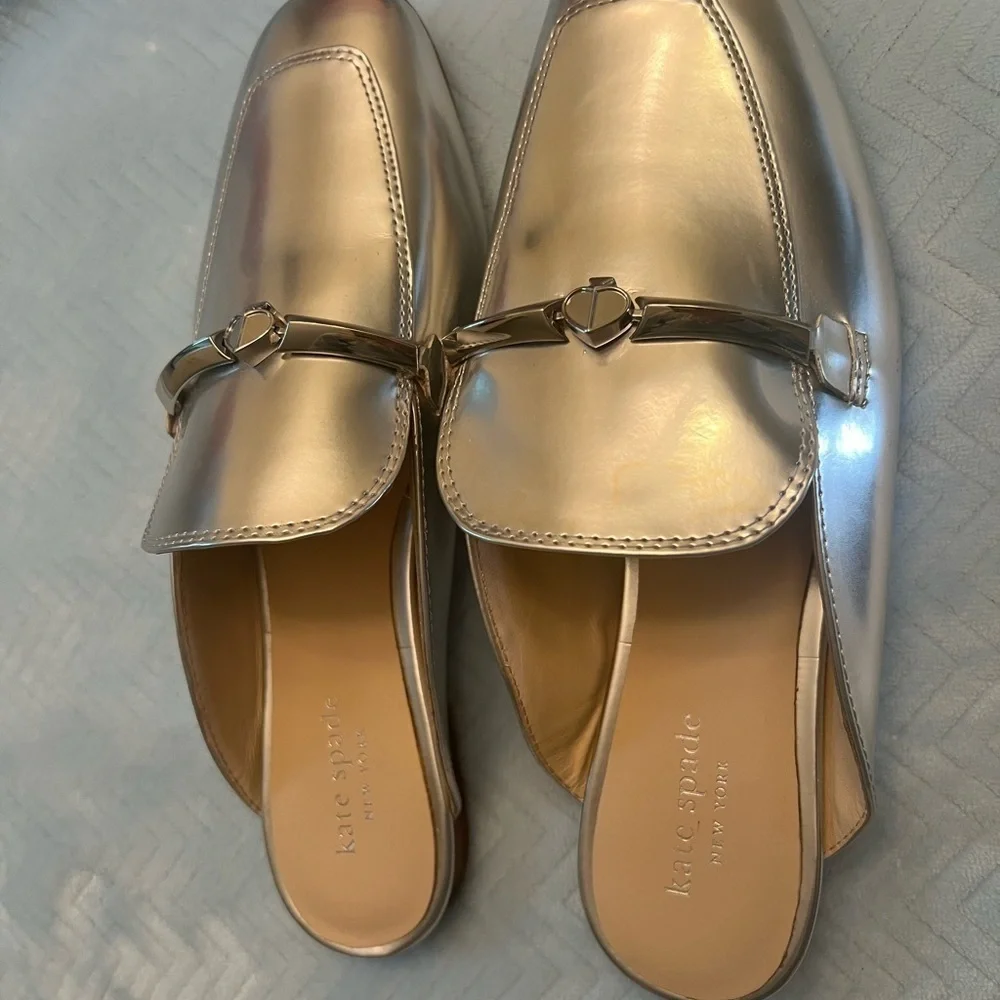 Kate Spade Metallic Loafer Mules – Chic Polished Slip-On